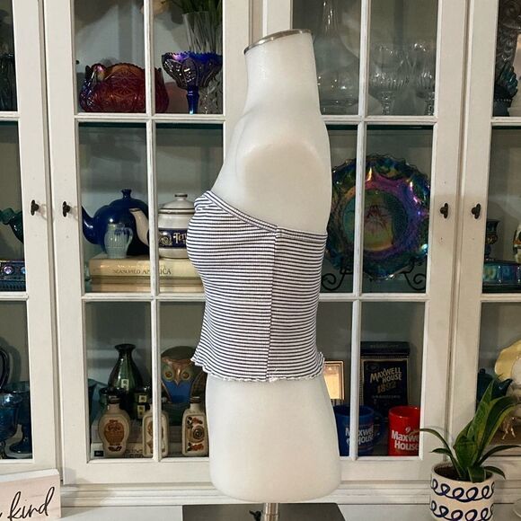 PacSun Tube Top | M | Blue & White Stripes - Picture 5 of 9